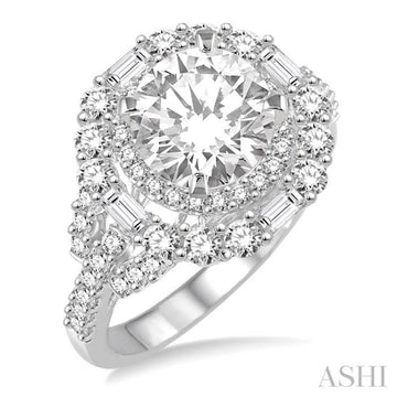 1 1/4 ctw Diamond Semi-mount Engagement Ring in 14K White Gold